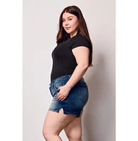 Slink Jeans Plus Denim Side Vents Shorts