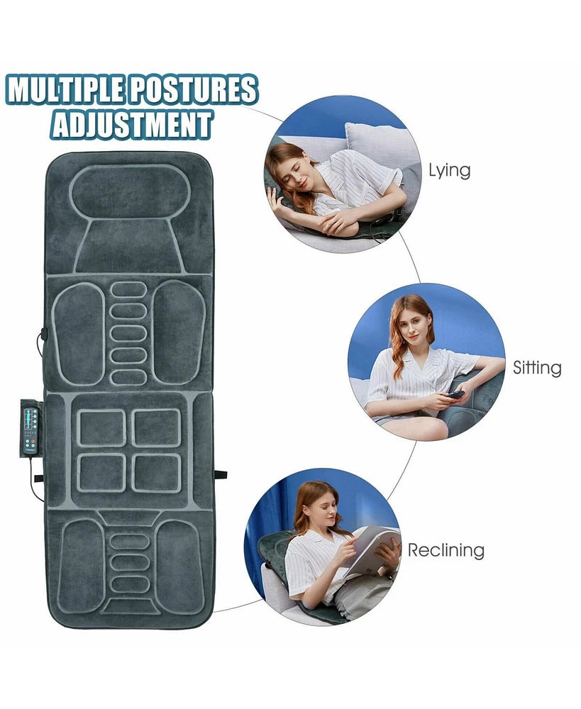 Slickblue Foldable Massage Mat with Heat and 10 Vibration Motors