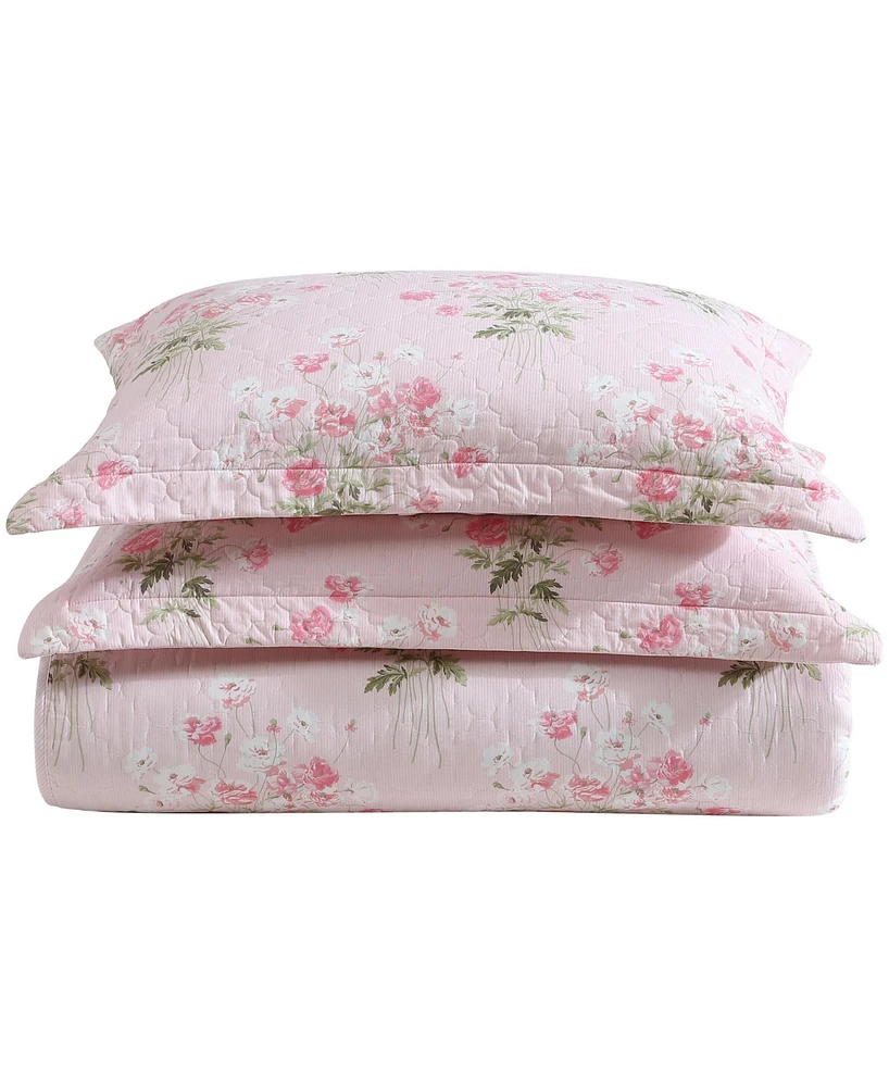 Laura Ashley Veronicas Bouquet Reversible Piece Quilt Set