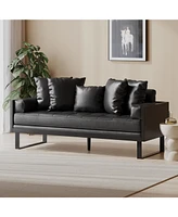 Streamdale Furniture Contemporary Faux Leather Loveseat with Accent Pillows