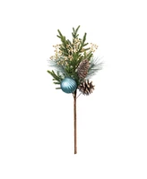 Slickblue Set of 2 Pine Sprays with Ornament for Seasonal Decor