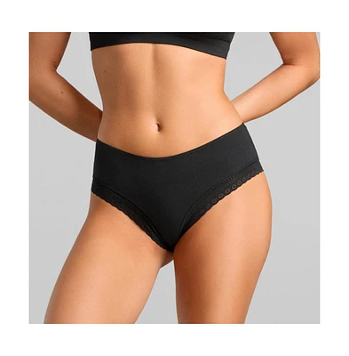 Siella Women's Organic Cotton Lace Cheeky
