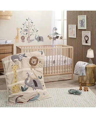 Lambs & Ivy Jungle Story 3-Piece Infant Safari Tan Baby Crib Bedding Set