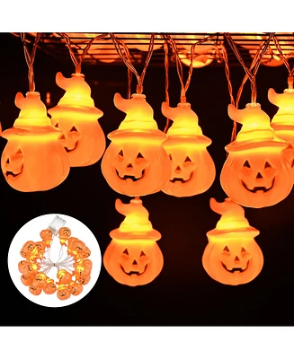 Halloween 20x Led Pumpkin String Lights Lantern Lamp Home Party Christmas Decors 2024