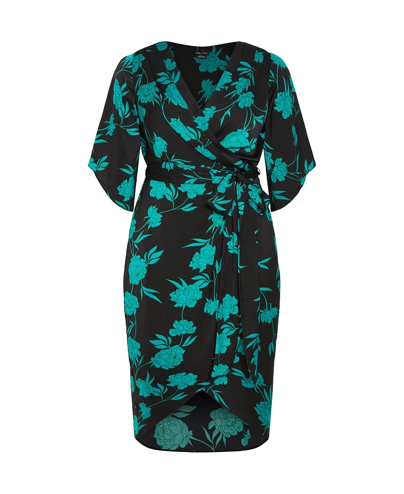 City Chic Plus Kimberly Print Maxi Dress