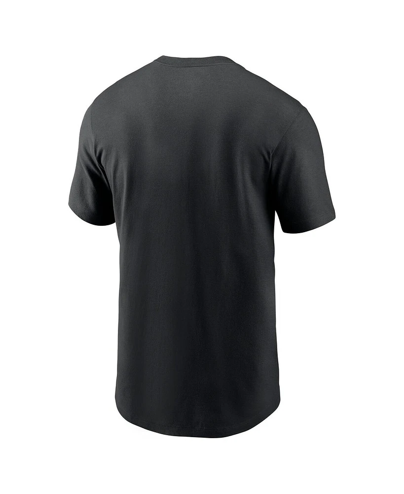 Nike Men's Black New Orleans Saints Primetime Wordmark Essential T-Shirt