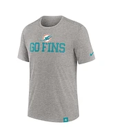 Nike Men's Heather Gray Miami Dolphins Blitz Tri-Blend T-Shirt
