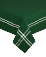 Design Imports Border Stripe Tablecloth, 60x104 Inches