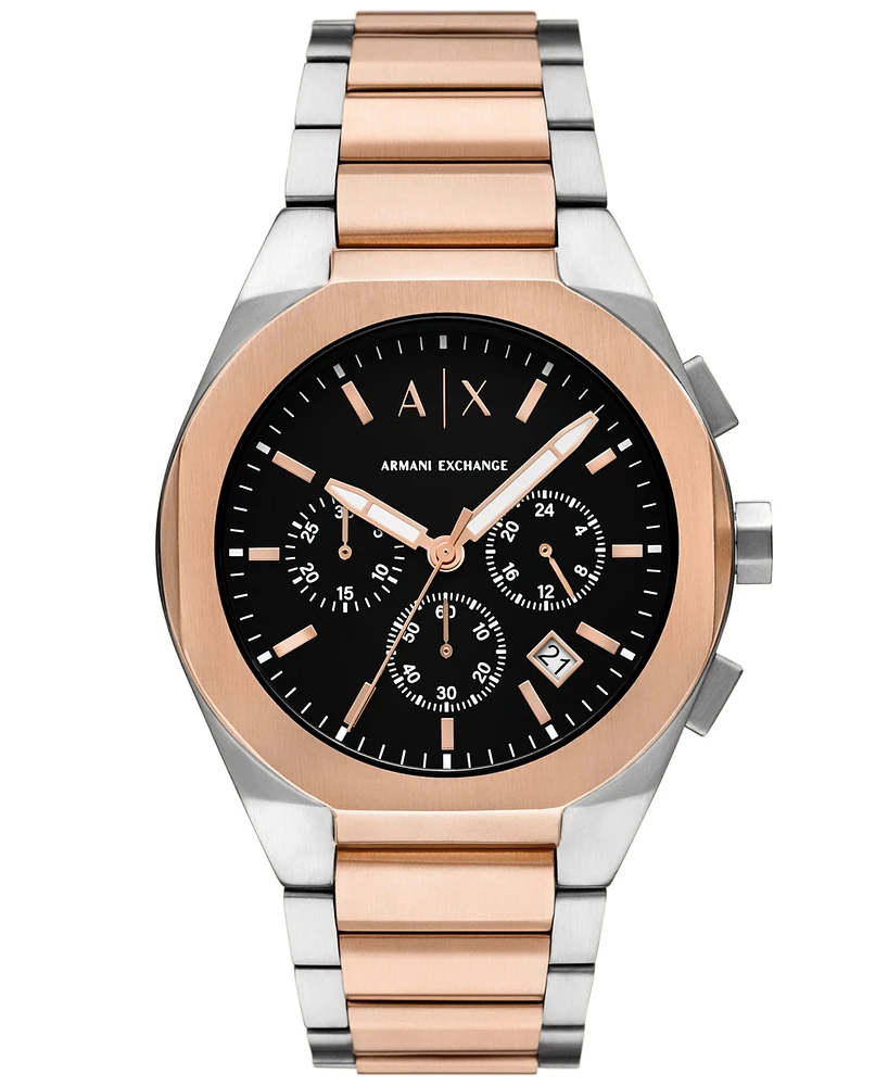 A|X Armani Exchange Men's Sync Quartz Chronograph Two-Tone Stainless Steel Watch 42MM