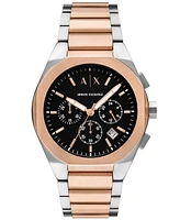A|X Armani Exchange Men's Sync Quartz Chronograph Two-Tone Stainless Steel Watch 42MM