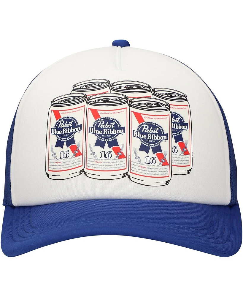 Lids Men's White Pabst Blue Ribbon Cans Foam Trucker Adjustable Hat