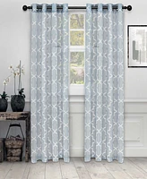 Superior Quatrefoil Modern Geometric Window Curtain Panel Set with Grommet Header