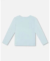 Deux par Deux Toddler Girls Organic Cotton T-Shirt With Print Light Blue - Toddler|Child