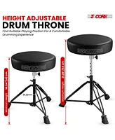 5 Core Drum Throne 3" Thick Padded Comfortable Guitar Stool Drummer Chair Adjustable Musician Seat