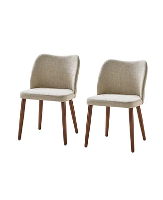 Hulala Home Melisa Dining Chair with Solid Wooden Legs,Set of 2