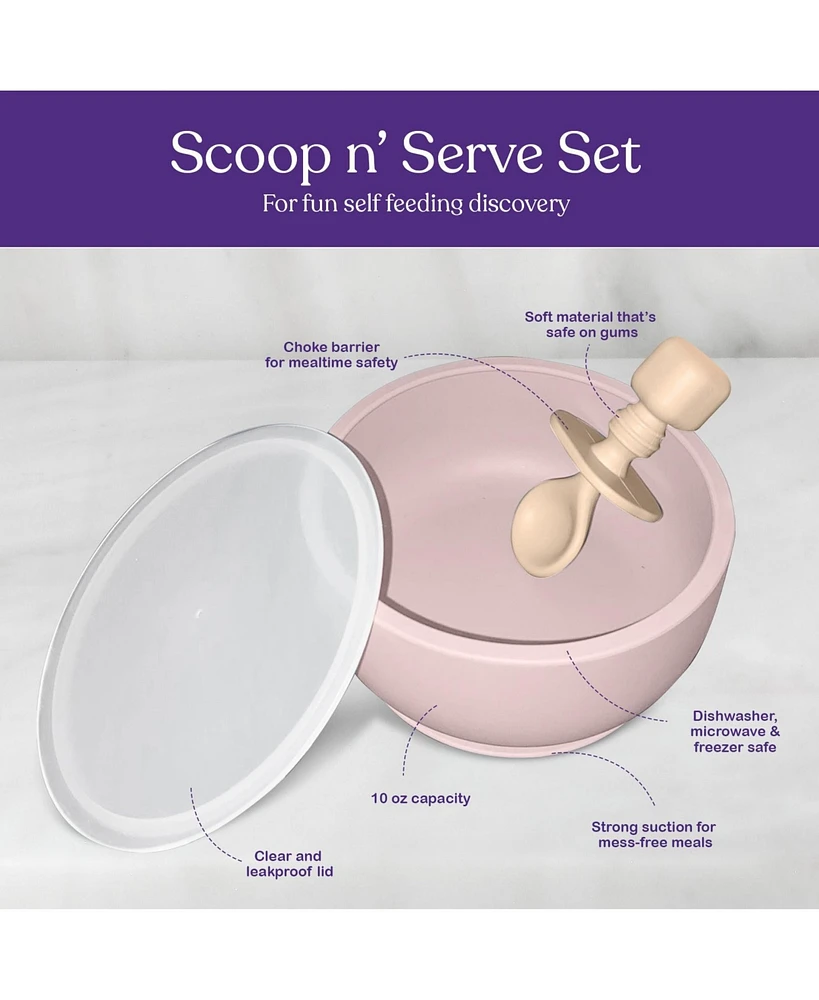 Sperric Toddler Bowls with Suction, Silicone Feeding Set Suction Bowl Lids and Spoons, Bpa Free 0-6 Months Essentials