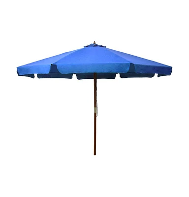 Garden Parasol with Wooden Pole 129.9" Azure