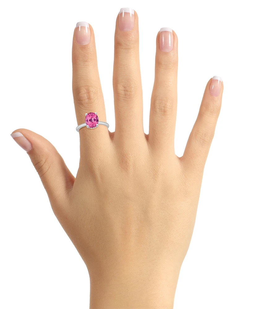 Mystic Topaz Oval Solitaire Ring (3-5/8 ct. t.w.) Sterling Silver (Also Pink Topaz)