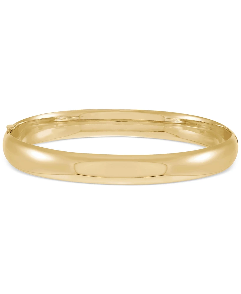 Polished Hinged 8mm Bangle Bracelet 10k Gold