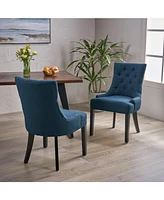 Contemporary Tufted Dining Chair with Buttonless Diamond Stitch and Tapered Legs
