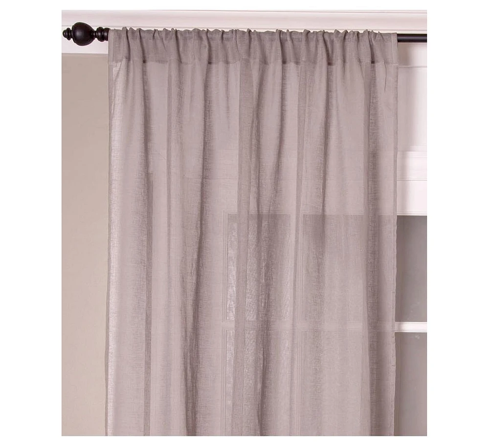 Ihi Home Superior Linen Sheer - Solid Curtain Panel with Rod Pocket