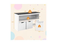 Slickblue Kids Toy Storage Organizer with Blackboard Top-3-Drawer