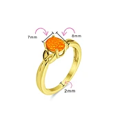 Bling Jewelry Dainty Bff Triquetra Celtic Love Knot Oval Synthetic Opal Ring Promise Sterling Silver