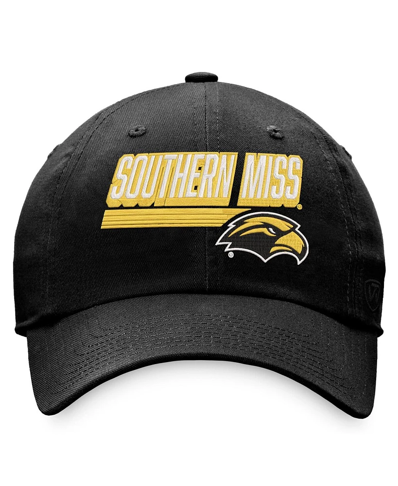 Top of the World Men's Black Southern Miss Golden Eagles Slice Adjustable Hat