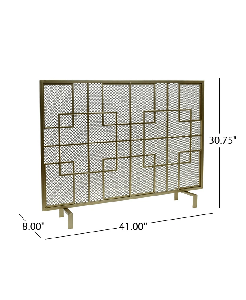 Dorothy Modern Single Panel Iron Fireplace Screen