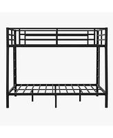 Full Xl over Queen Bunk Bed, Sturdy Metal Frame, Noise Reduced, No Box Spring