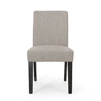 Contemporary Upholstered Dining Chair With Tapered Rubberwood Legs