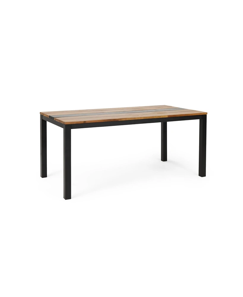 Streamdale Furniture Modern Industrial Acacia Wood Dining Table