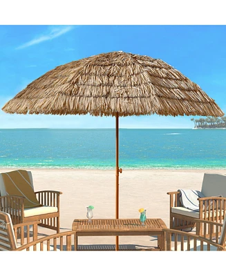 8' Thatch Tiki Umbrella, Hawaiian Hula Beach Umbrella