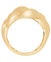 And Now This Silver Plated or 18k Gold Plated Brass Puff Braided Ring
