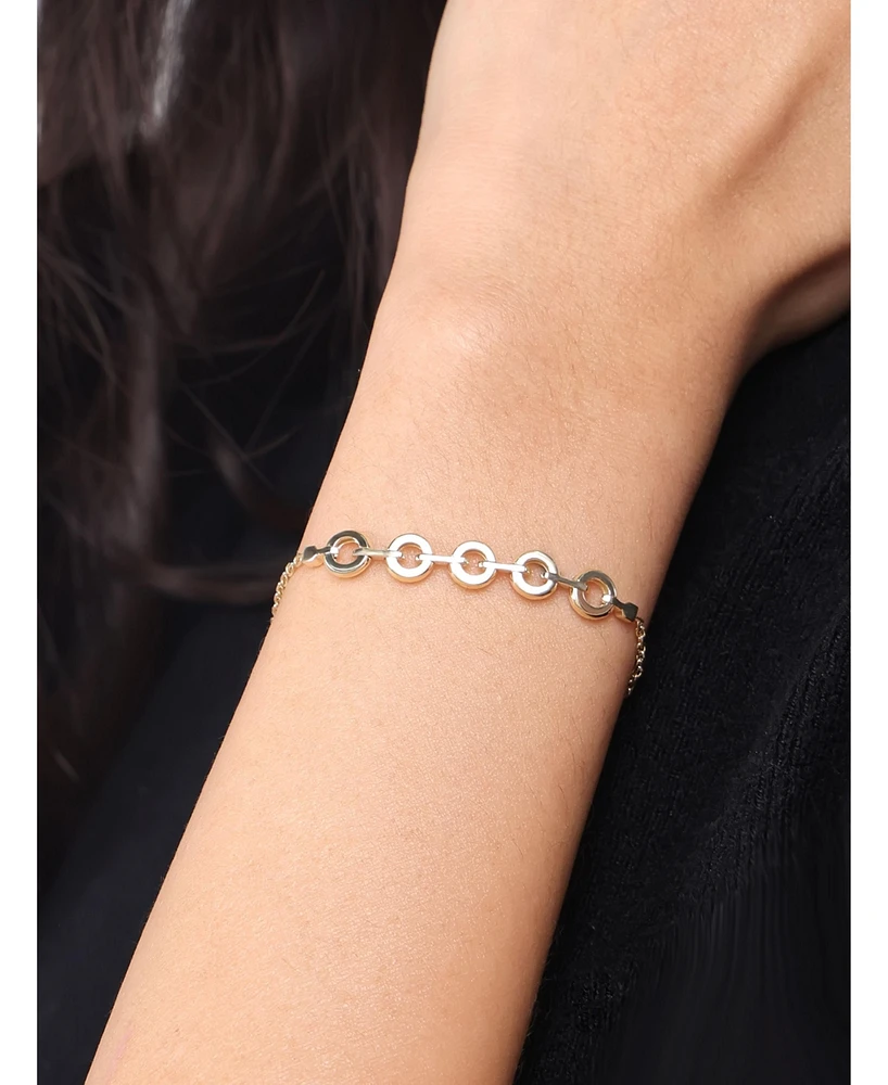 Devata Cable Link Chain Bracelet in 14K Gold, 6.5 in adj to 7.5 in, approx. 3.5 grams