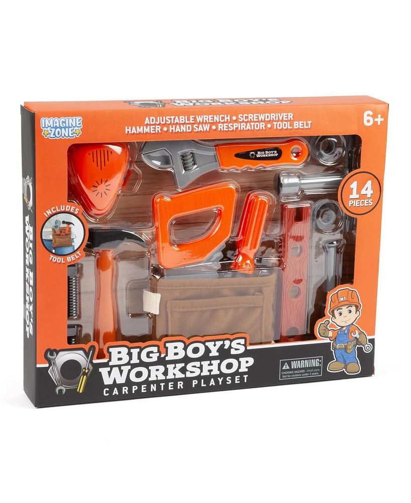 World Tech Toys Big Boy's Workshop 14 Piece Carpenter Playset