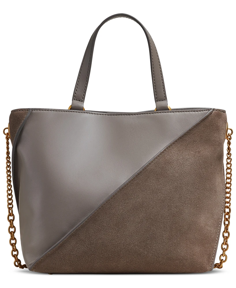 Donna Karan New York Setauket Leather & Suede Convertible Crossbody with Chain Strap