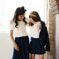 Hope & Henry Toddler Girls Short Sleeve French Schoolgirl Sweater Dress