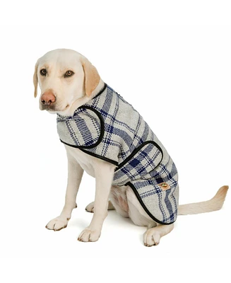 Chilly Dog L Grey And Blue Plaid Coat