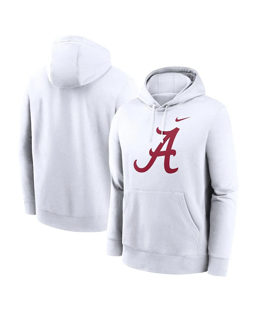 Nike Men's White Alabama Crimson Tide Primetime Evergreen Club Fleece Pullover Hoodie