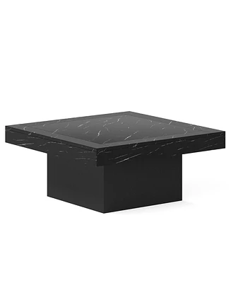 Tribesigns Coffee Table Square Led Coffee Table Engineered Wood Low Coffee Table for Living Room