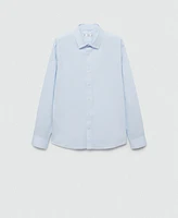 Mango Men's Cotton Long-Sleeved Shirt