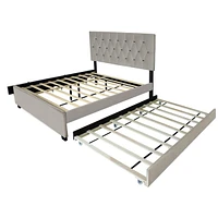 Streamdale Furniture Gray Queen Upholstered Bed with Trundle