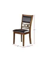 Set Of 2 Upholstered Dining Chair In Walnut Finish