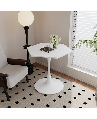 Streamdale Furniture Modern Hexagonal Coffee Table with Mdf Top and Metal Base