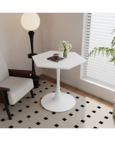 Streamdale Furniture Modern Hexagonal Coffee Table with Mdf Top and Metal Base