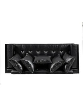 Streamdale Furniture Contemporary Faux Leather Loveseat with Accent Pillows