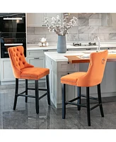 Streamdale Furniture Handcrafted Velvet Barstools with Supportive Backrest