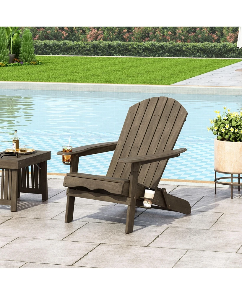 Bellwood Folding Adirondack Chair With Cup Holders