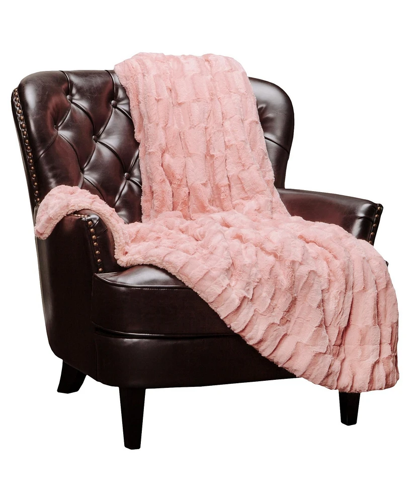 Chanasya Premium Fuzzy Faux Fur Rectangular Embossed Throw Blanket